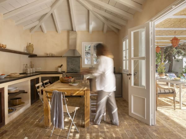 The fabulous pool house kitchen.